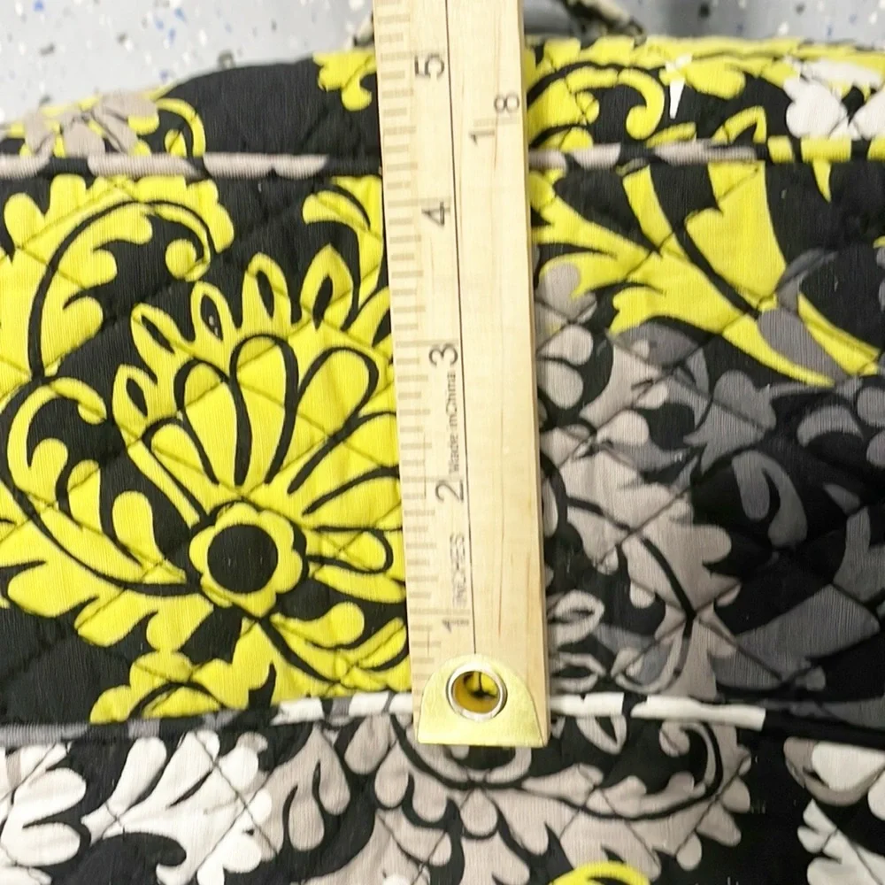 Vera Bradley Retired Yellow Black Baroque‎ Satchel Magnet Shoulder Handbag Hobo
